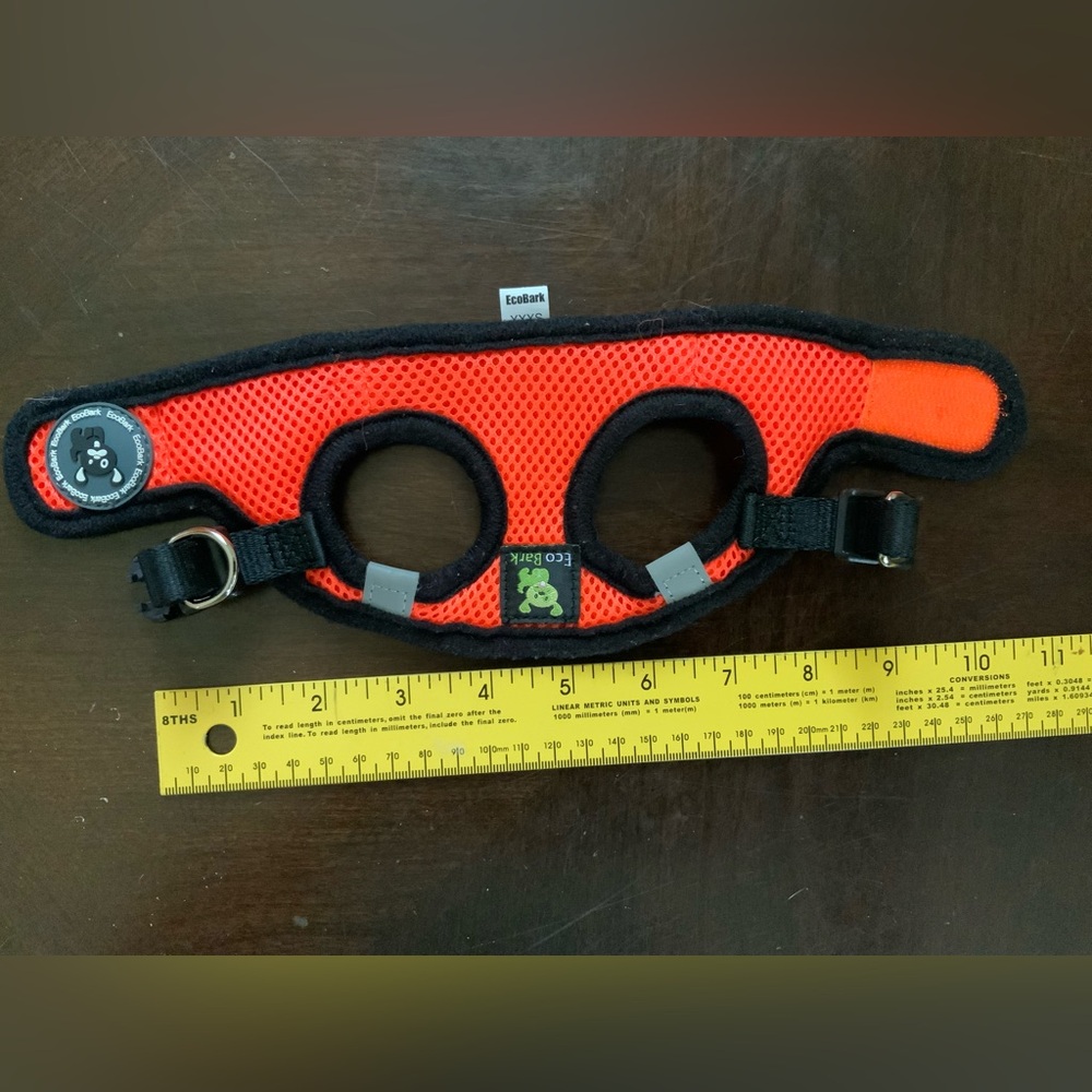 XXXSmall 12 inch Ecobark Safety orange reflective step-in dog harness +collar - Picture 3 of 8